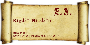 Rigó Milán névjegykártya
