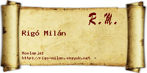 Rigó Milán névjegykártya