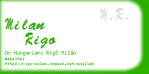 milan rigo business card